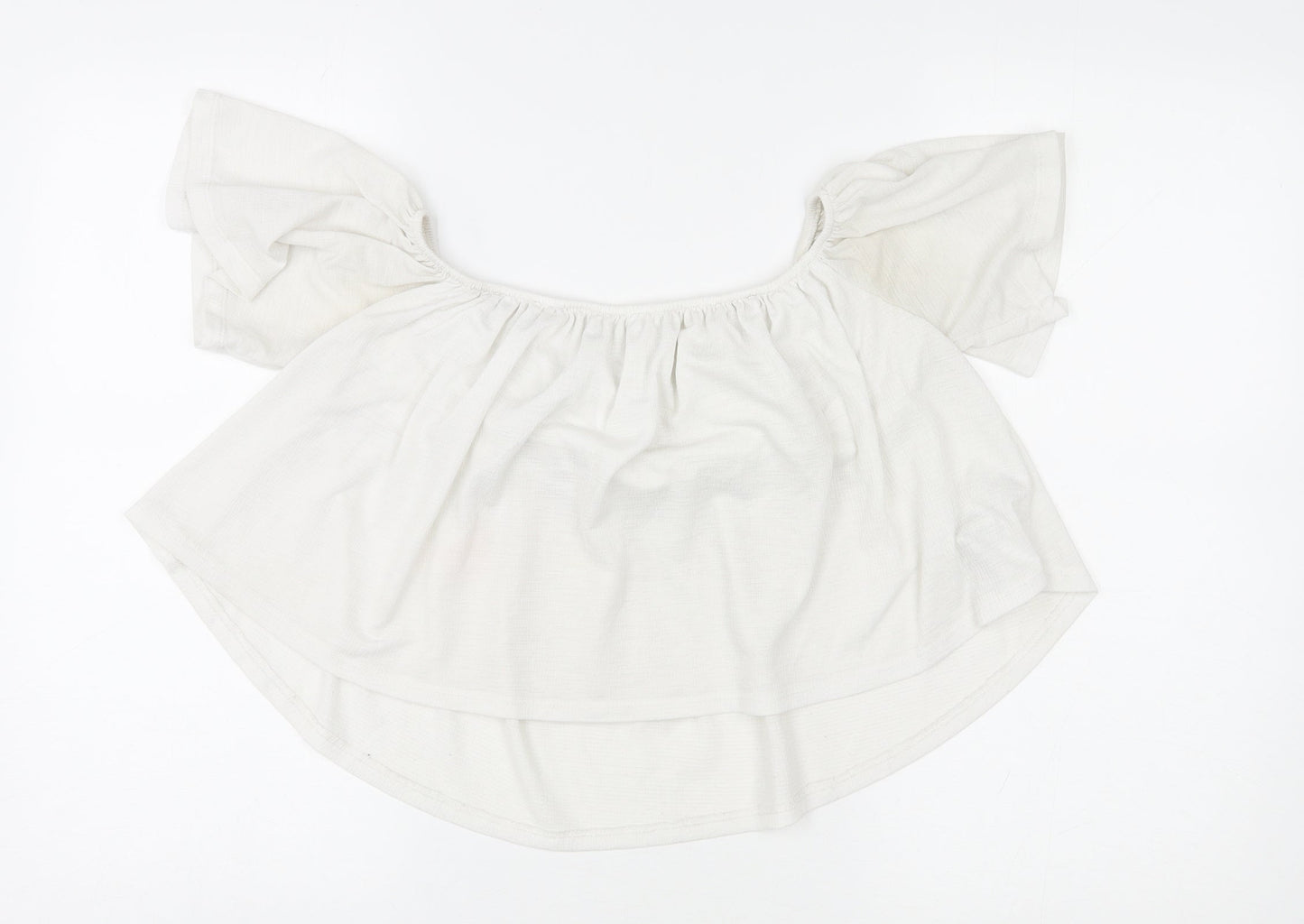 Womens UK Size M Bershka Ivory Basic Blouse