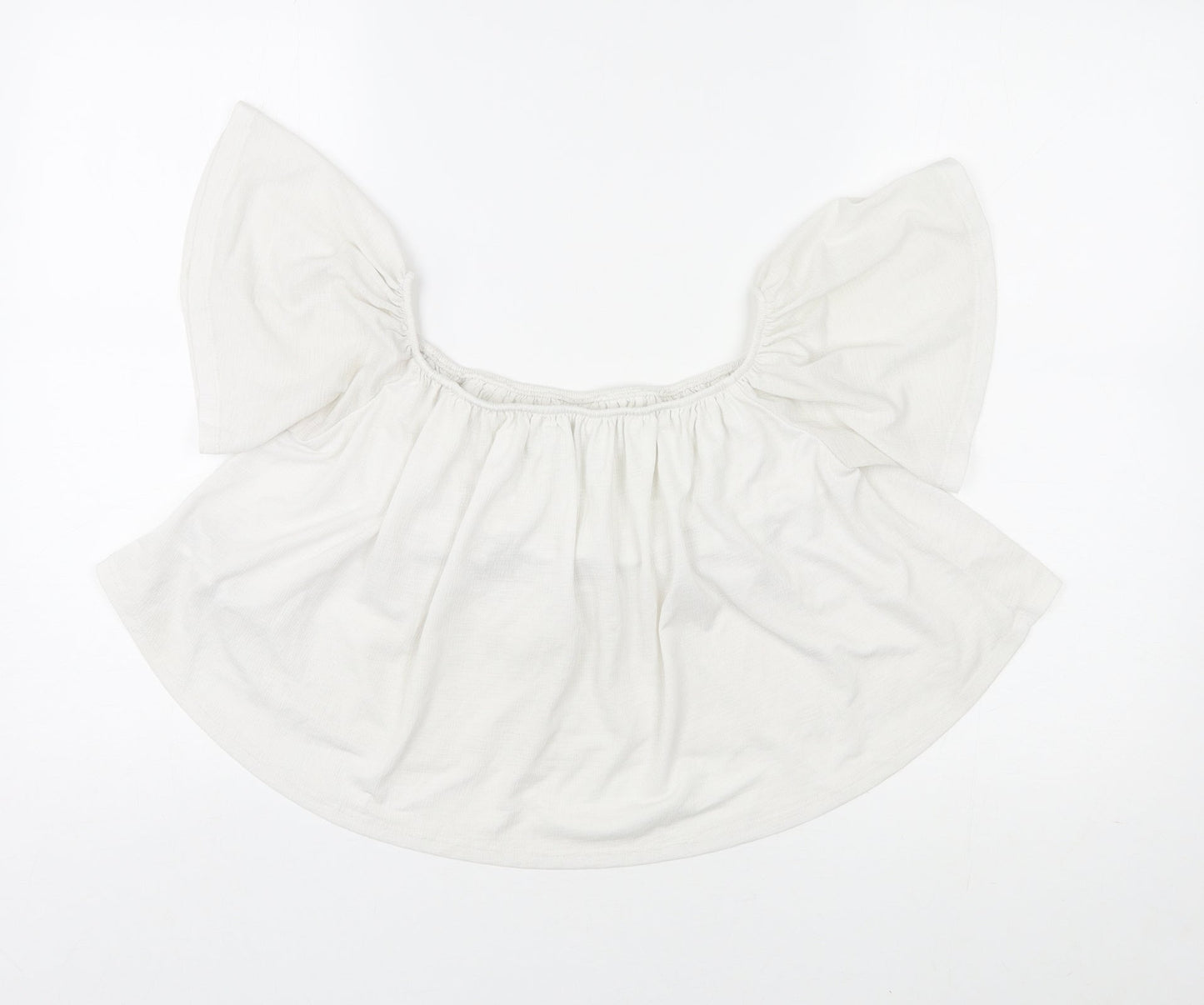 Womens UK Size M Bershka Ivory Basic Blouse