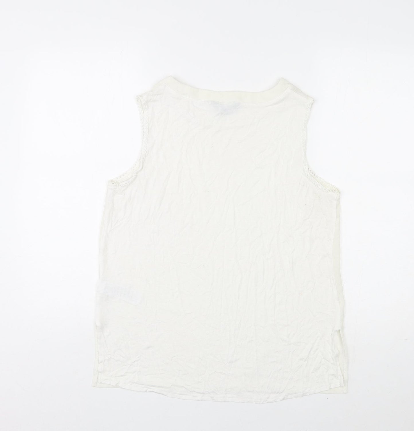 Womens UK Size 14 New Look Ivory Basic Tank