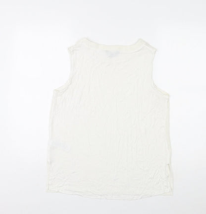 Womens UK Size 14 New Look Ivory Basic Tank