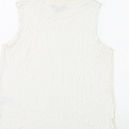 Womens UK Size 14 New Look Ivory Basic Tank