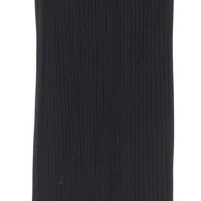 Divided by H&M Womens Black Cotton Maxi Size S Mock Neck Zip