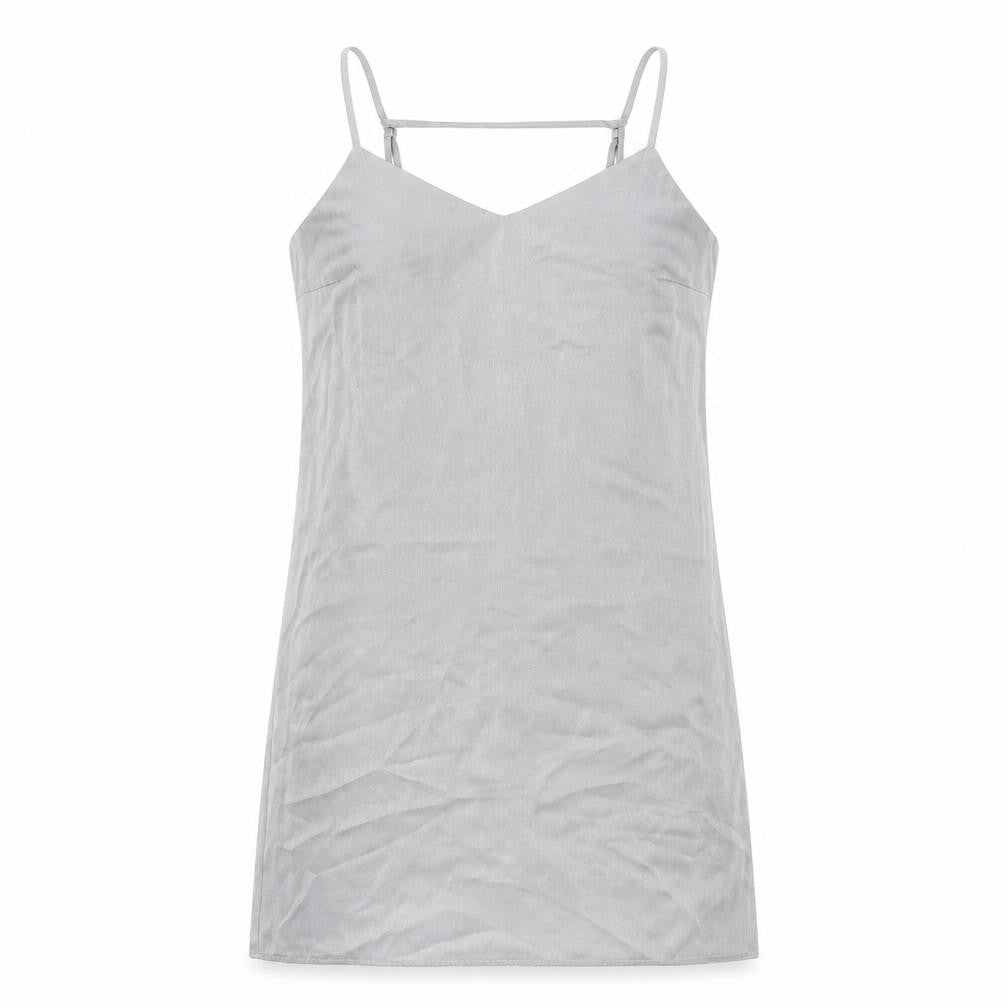 Divided by H&M Womens Grey Polyester Slip Dress Size 12 V-Neck Pullover