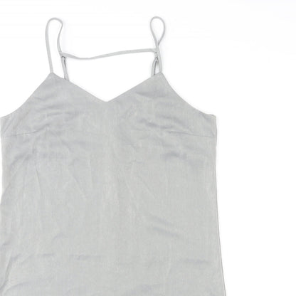 Divided by H&M Womens Grey Polyester Slip Dress Size 12 V-Neck Pullover