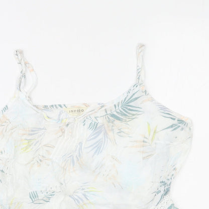 Indigo Womens Multicoloured Striped Viscose Basic Tank Size 12 Round Neck