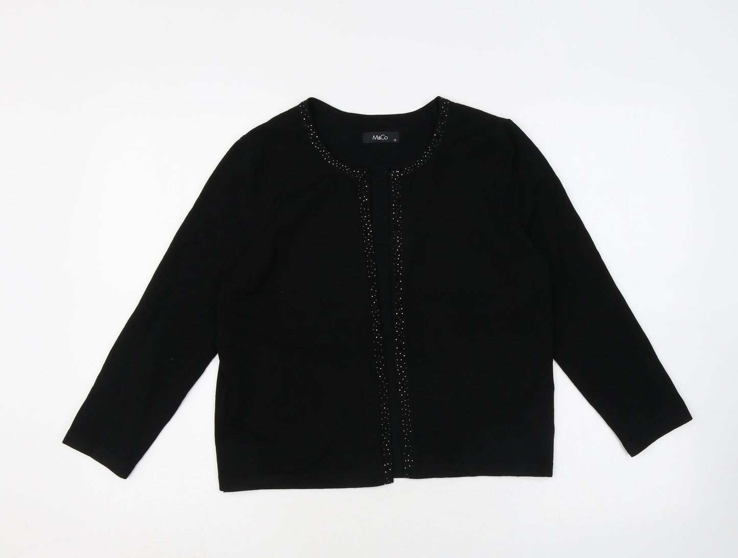 Womens UK Size 12 M&Co Black Cardigan Jumper