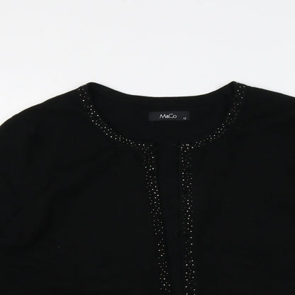 Womens UK Size 12 M&Co Black Cardigan Jumper