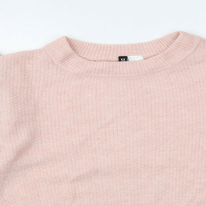 Divided by H&M Womens Pink Round Neck Acrylic Pullover Jumper Size M