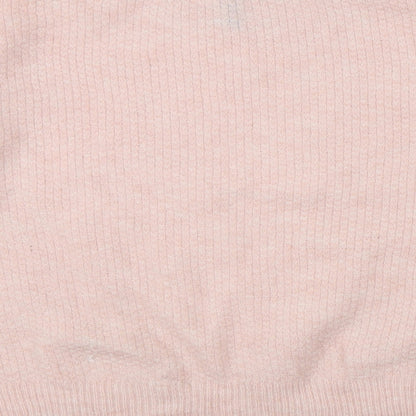 Divided by H&M Womens Pink Round Neck Acrylic Pullover Jumper Size M
