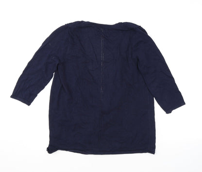 Womens UK Size M Monsoon Blue Cardigan Jumper