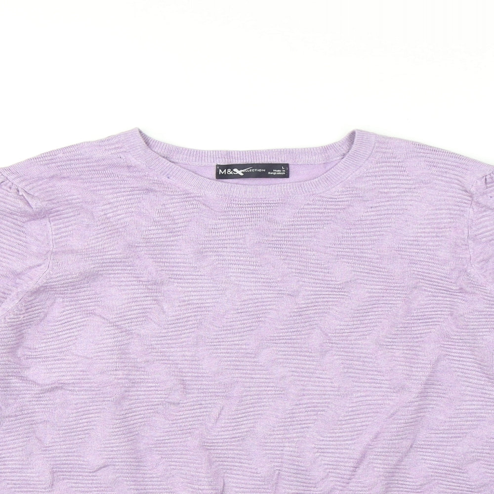 Womens UK Size L Marks and Spencer Purple Pullover Jumper