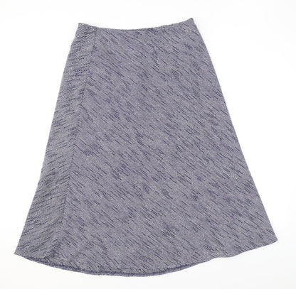 Classic Womens Blue Geometric Polyester Swing Skirt Size 14