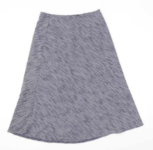 Classic Womens Blue Geometric Polyester Swing Skirt Size 14