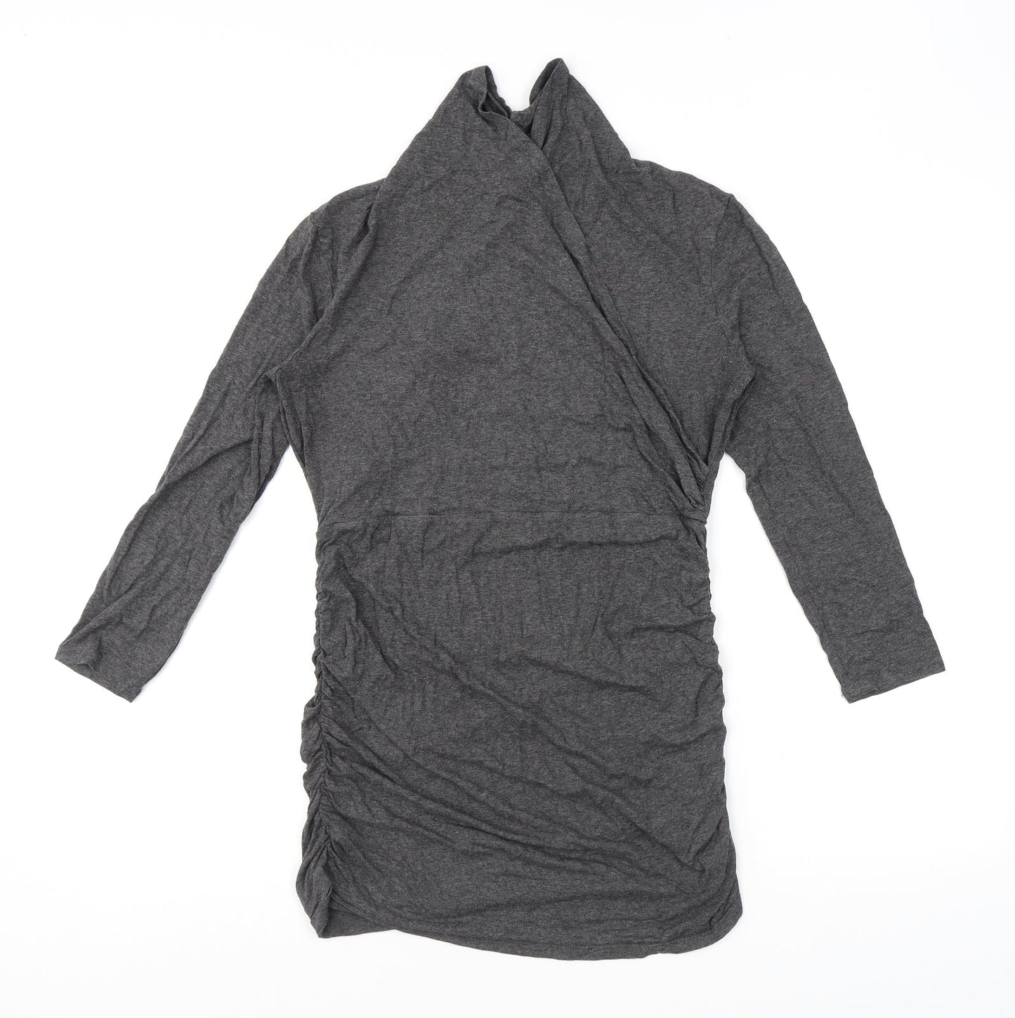 Isabella Oliver Womens Grey Viscose Mini Size 12 Mock Neck Pullover