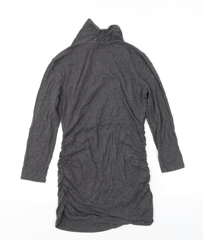 Isabella Oliver Womens Grey Viscose Mini Size 12 Mock Neck Pullover