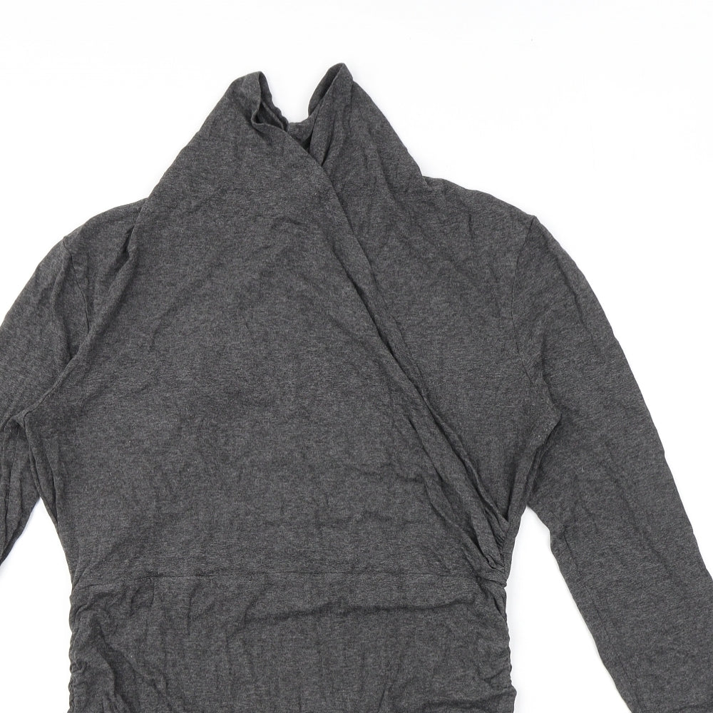 Isabella Oliver Womens Grey Viscose Mini Size 12 Mock Neck Pullover