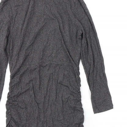 Isabella Oliver Womens Grey Viscose Mini Size 12 Mock Neck Pullover