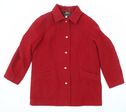 Womens UK Size 16 David Barry Red Overcoat