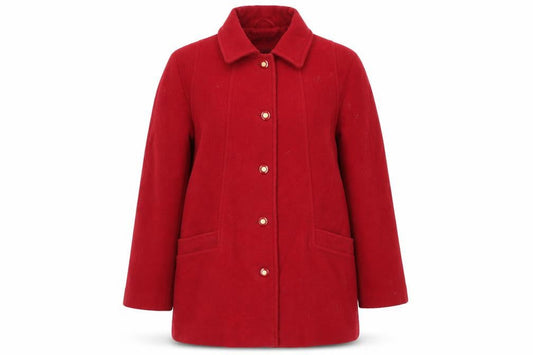 Womens UK Size 16 David Barry Red Overcoat
