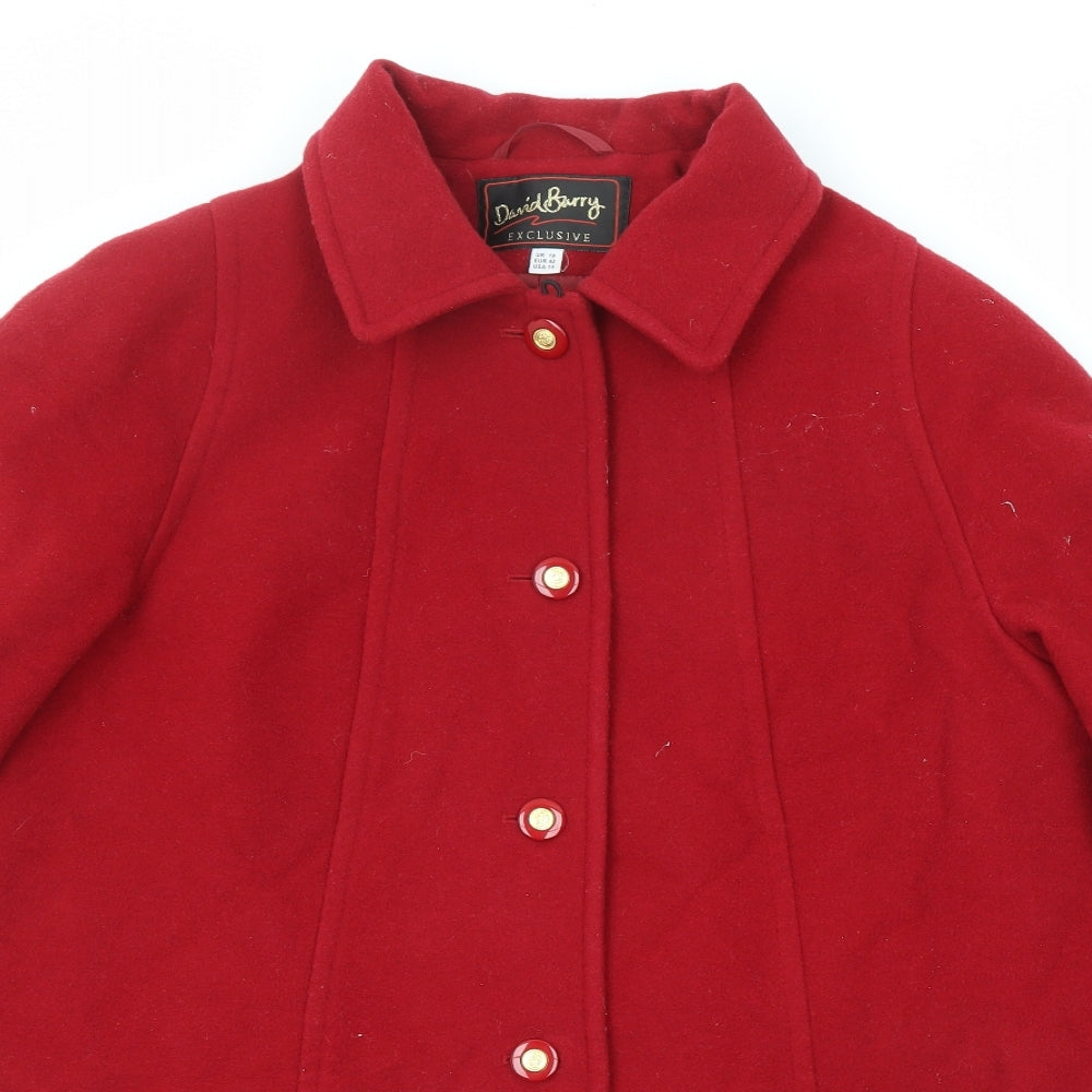 Womens UK Size 16 David Barry Red Overcoat