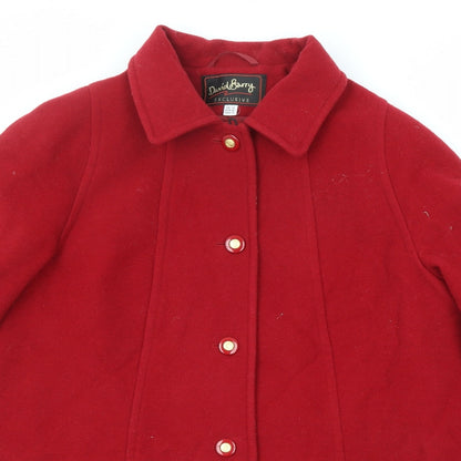 Womens UK Size 16 David Barry Red Overcoat
