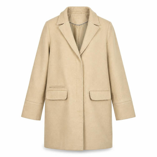 Womens UK Size 10 Topshop Beige Overcoat