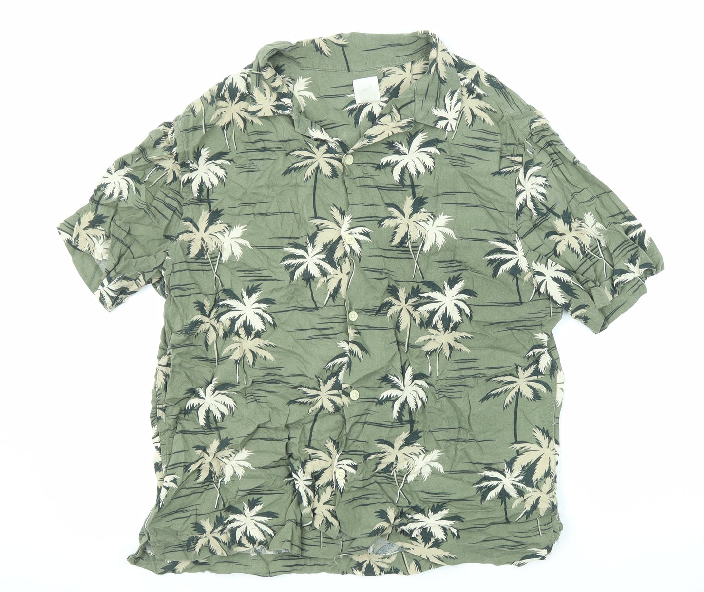 Womens UK Size S H&M Green Basic Button-Up