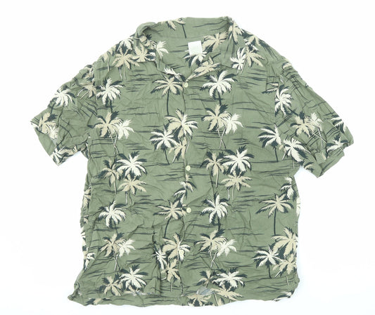 Womens UK Size S H&M Green Basic Button-Up