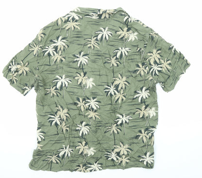 Womens UK Size S H&M Green Basic Button-Up