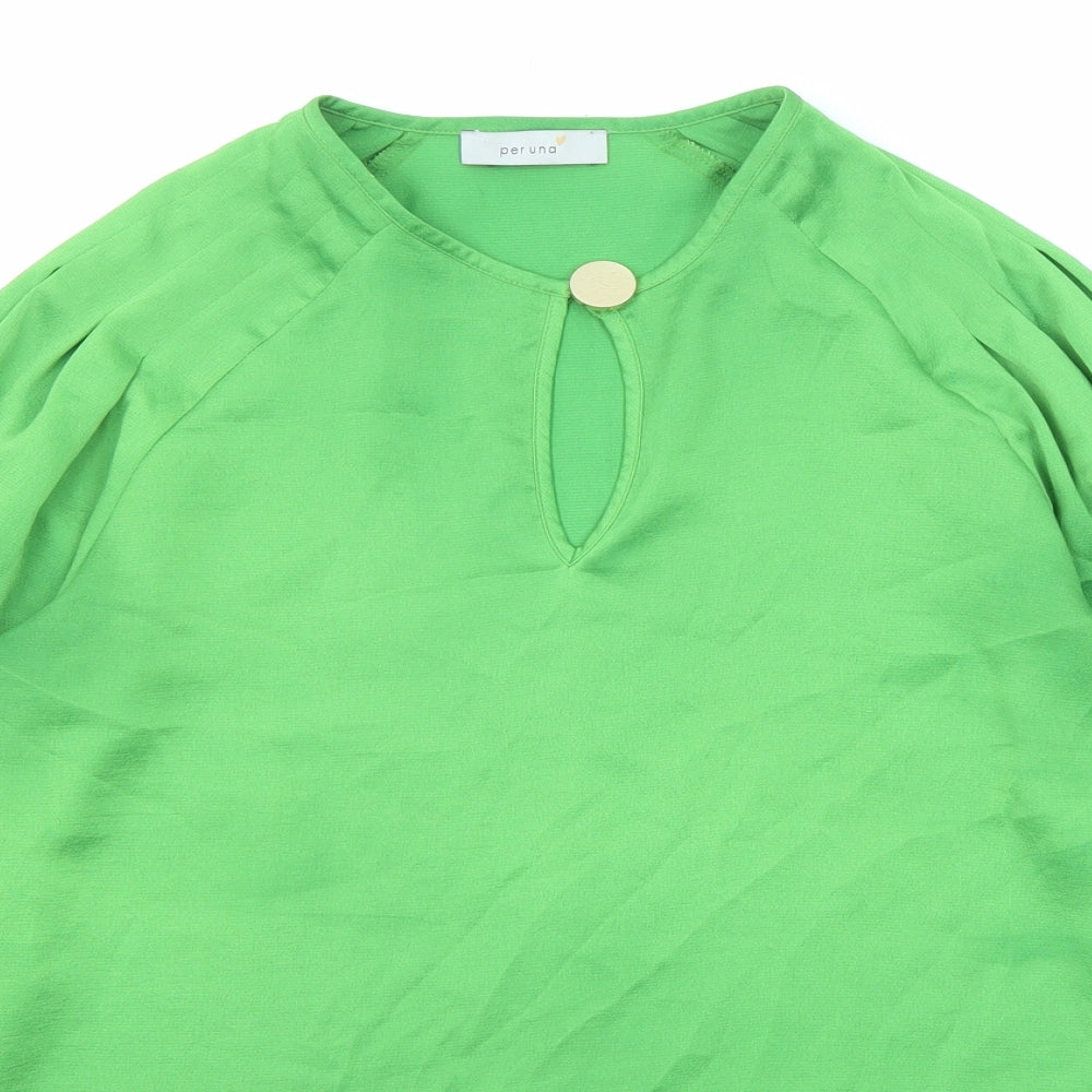 Womens UK Size 8 Marks and Spencer Green Basic Blouse
