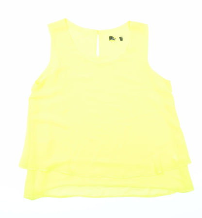 Womens UK Size 12 Wallis Yellow Basic Tank