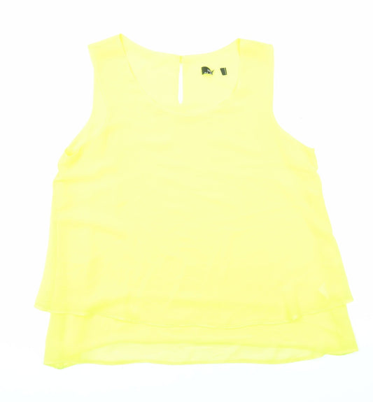 Womens UK Size 12 Wallis Yellow Basic Tank