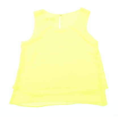 Womens UK Size 12 Wallis Yellow Basic Tank