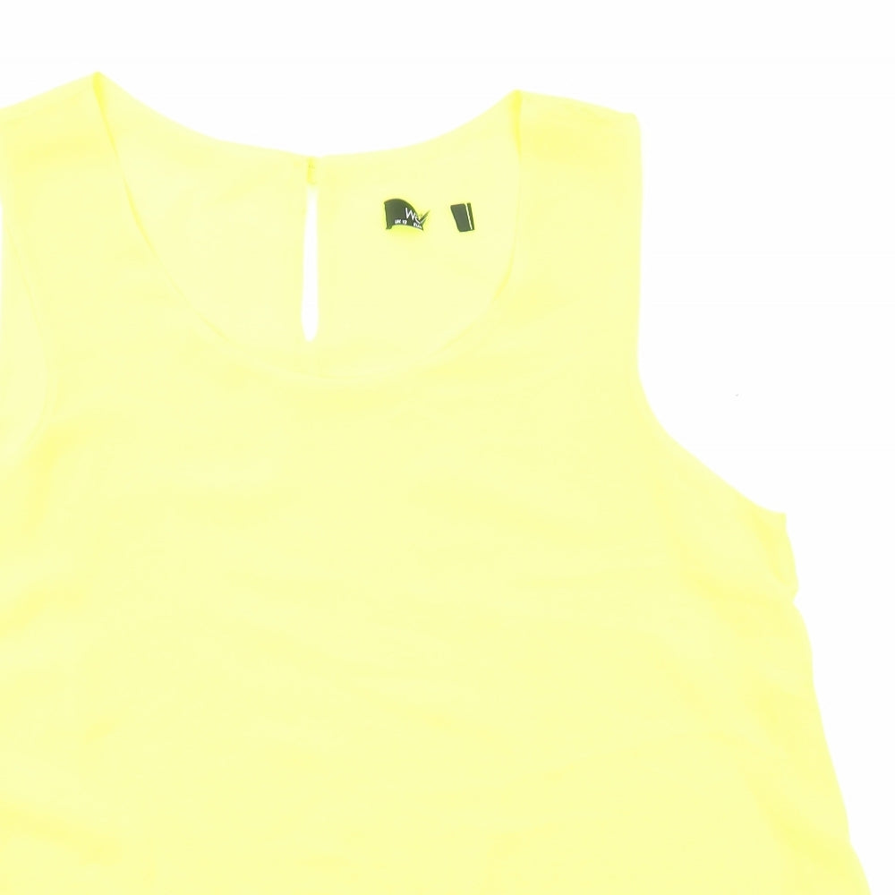 Womens UK Size 12 Wallis Yellow Basic Tank