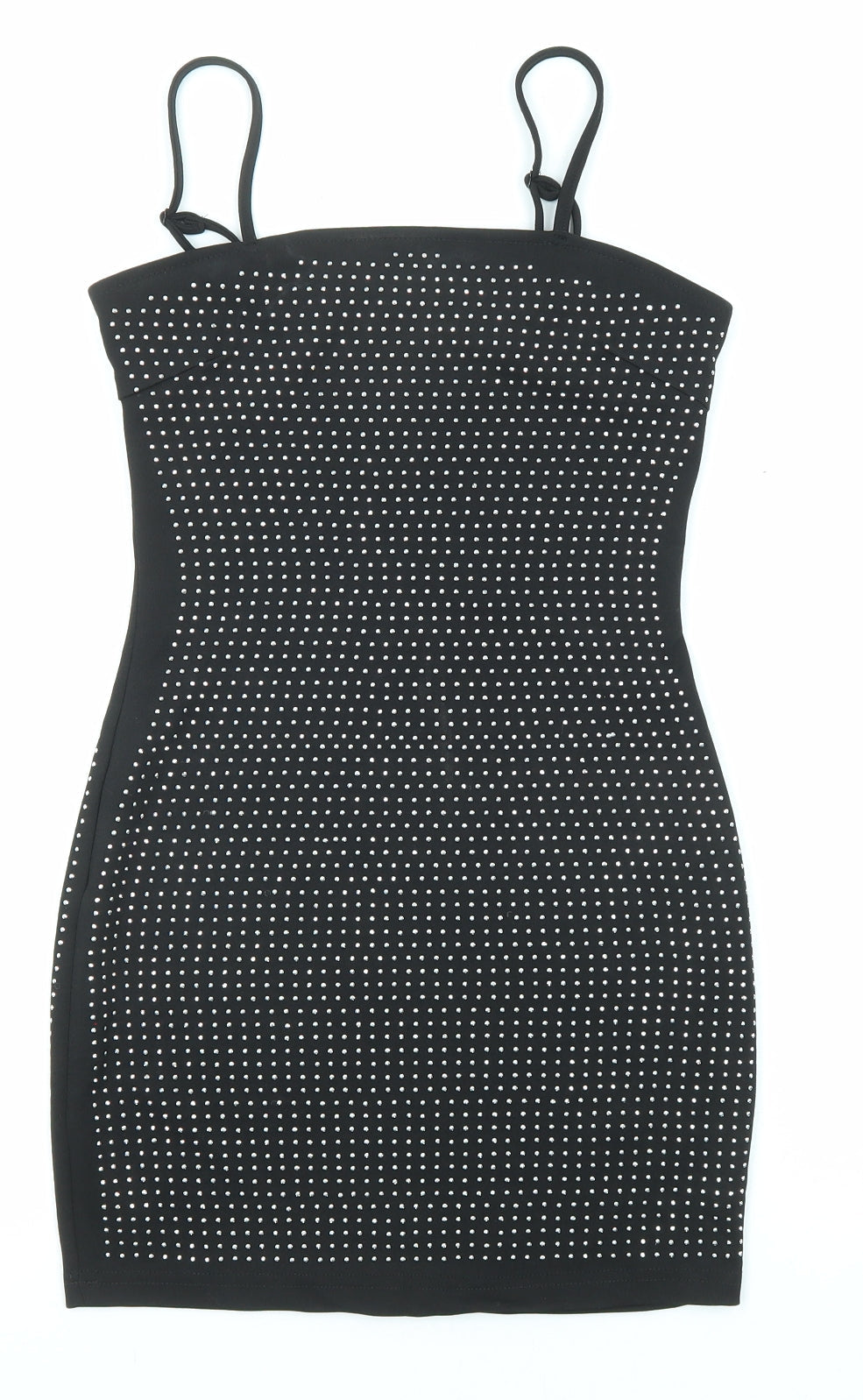 PARISIAN SIGNATURE Womens Black Polyester Bodycon Size 6 Square Neck Pullover