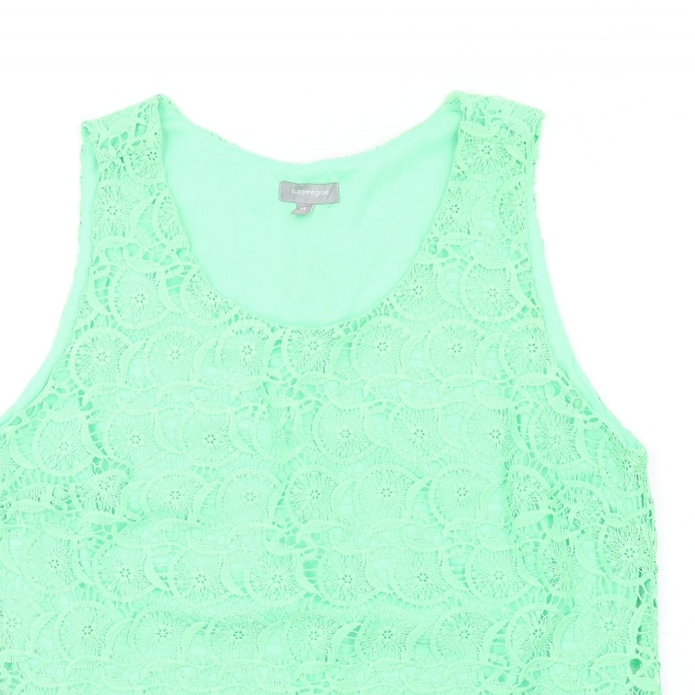 Womens UK Size 14 Suzanne Grae Green Basic Tank