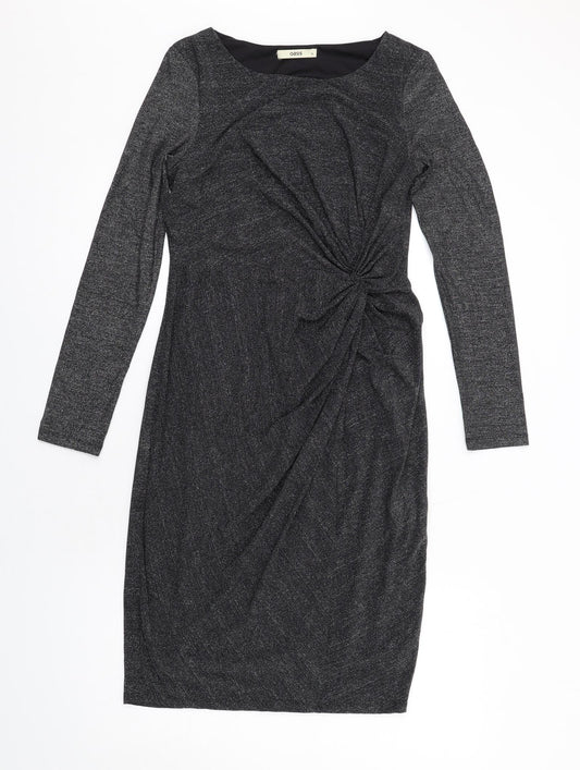 Oasis Womens Black Polyamide A-Line Size M Boat Neck Pullover