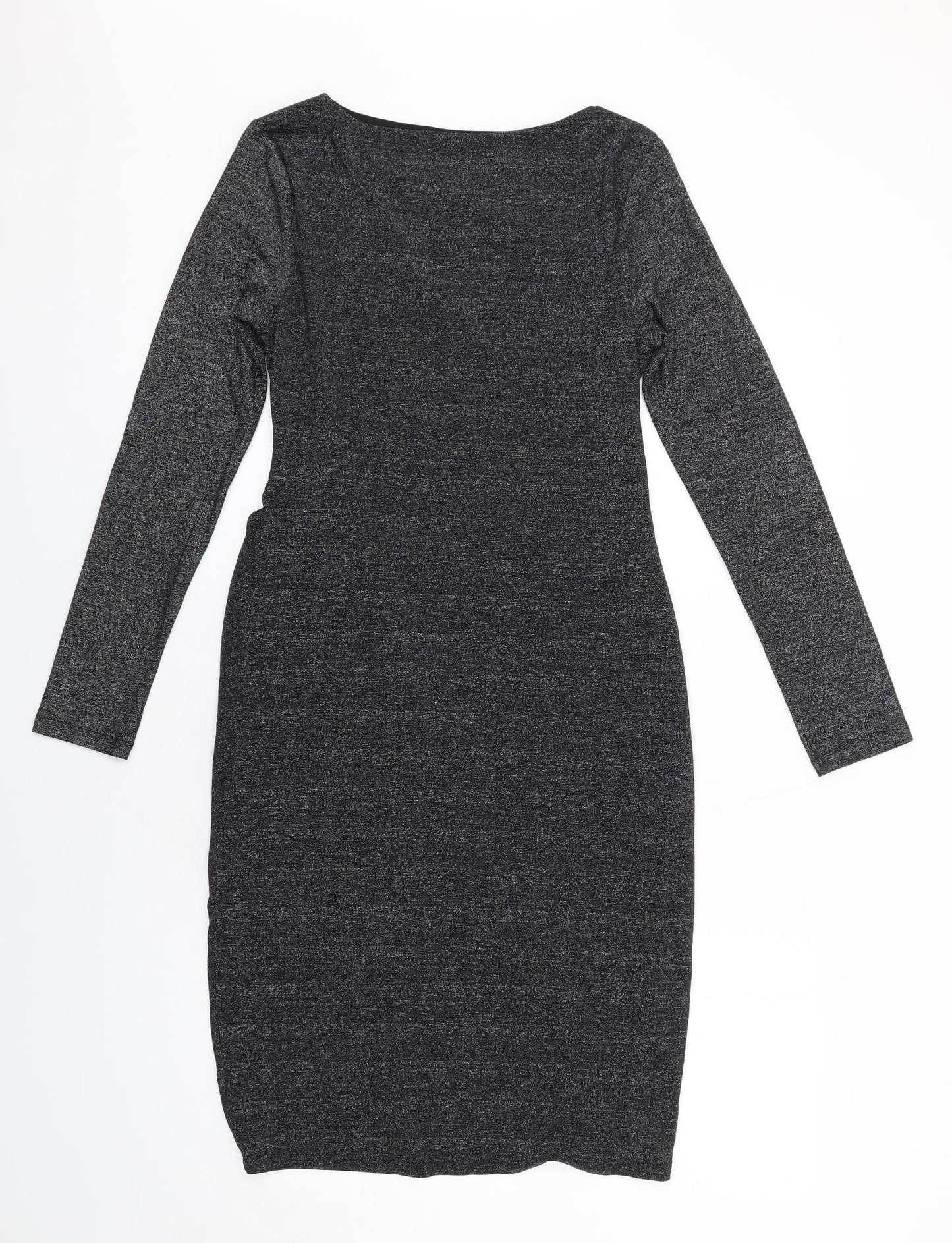 Oasis Womens Black Polyamide A-Line Size M Boat Neck Pullover