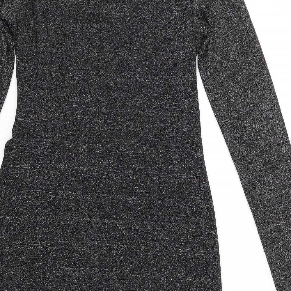 Oasis Womens Black Polyamide A-Line Size M Boat Neck Pullover