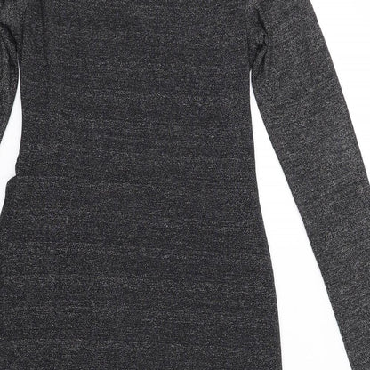 Oasis Womens Black Polyamide A-Line Size M Boat Neck Pullover