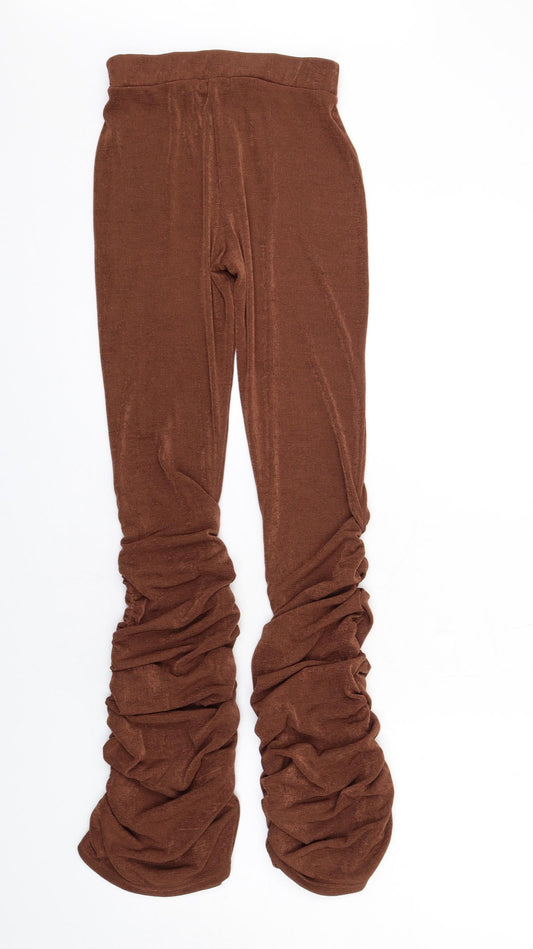 Womens UK Size 8 PRETTYLITTLETHING Regular Fit  Brown Trousers