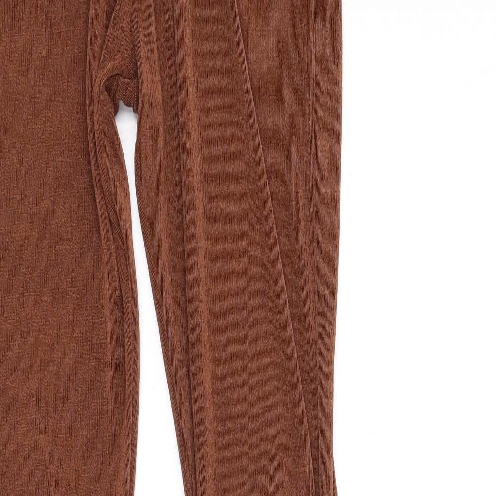 Womens UK Size 8 PRETTYLITTLETHING Regular Fit  Brown Trousers