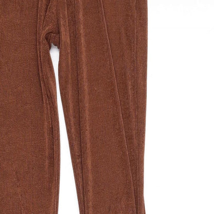 Womens UK Size 8 PRETTYLITTLETHING Regular Fit  Brown Trousers