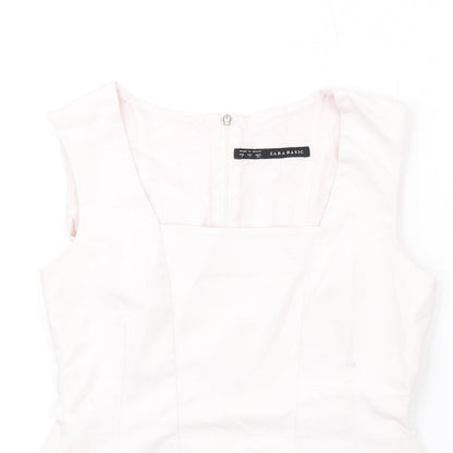 Womens UK Size S Zara Pink Basic Blouse