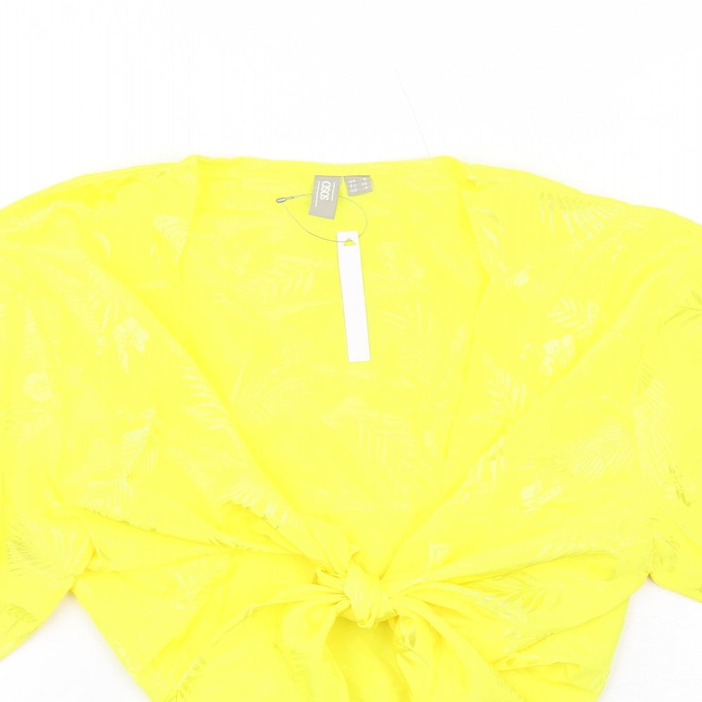 Womens UK Size 8 ASOS Yellow Basic Blouse