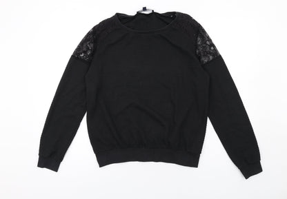 Womens UK Size M French Connection Black Pullover Sweatshirt