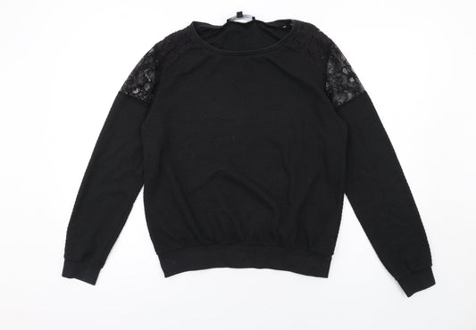 Womens UK Size M French Connection Black Pullover Sweatshirt