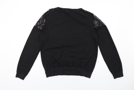 Womens UK Size M French Connection Black Pullover Sweatshirt
