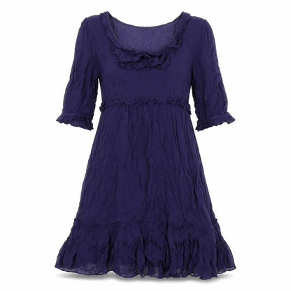 NEXT Womens Blue Polyester A-Line Size 8 Round Neck Button