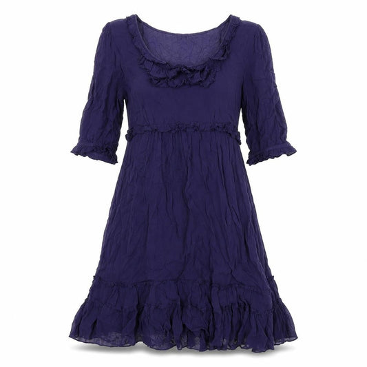 NEXT Womens Blue Polyester A-Line Size 8 Round Neck Button